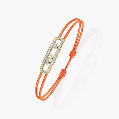 [Amore]Messika Care(s) pink cord pavé bracelet