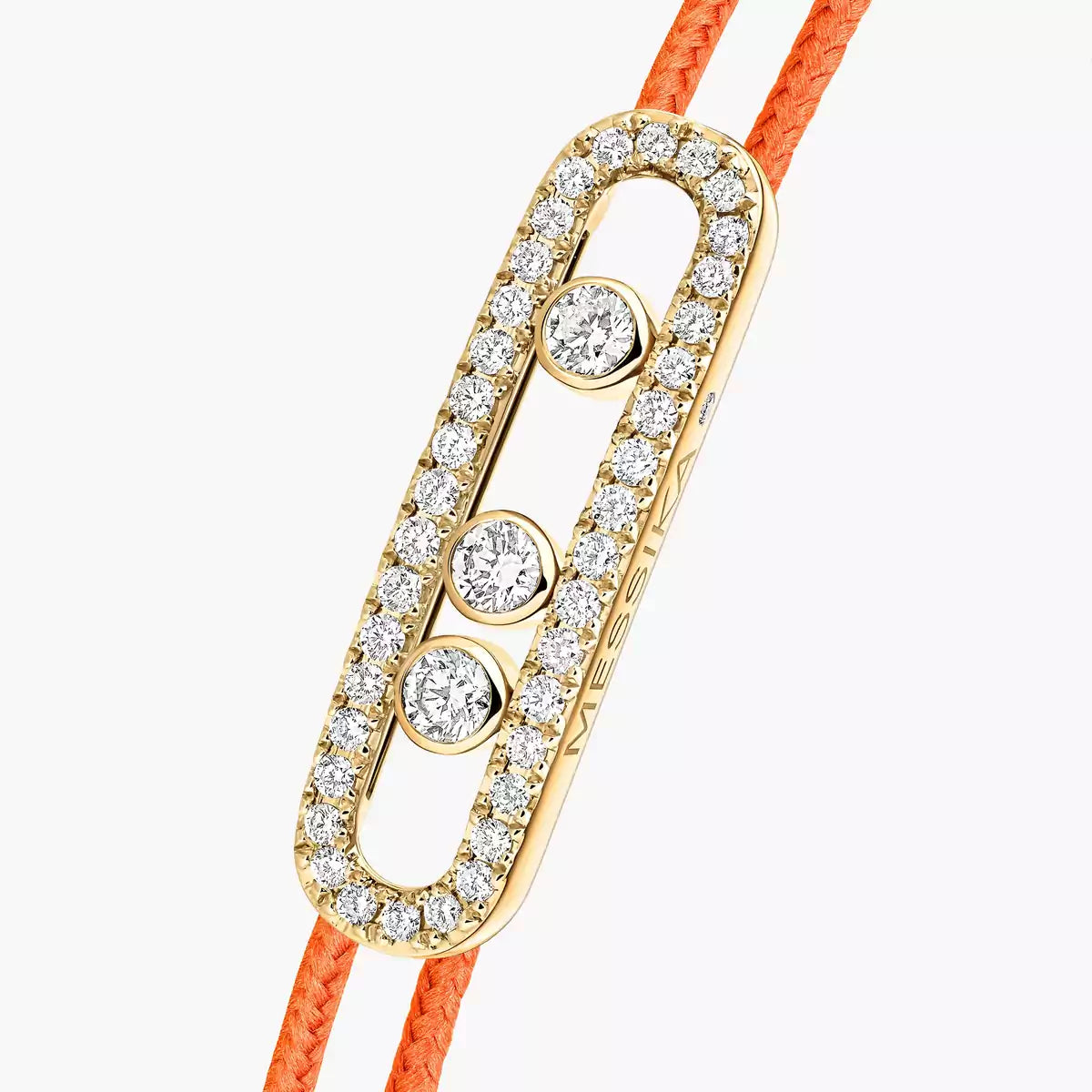 [Amore]Messika Care(s) pink cord pavé bracelet