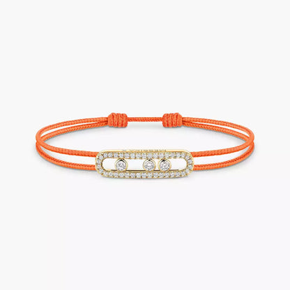 [Amore]Messika Care(s) pink cord pavé bracelet
