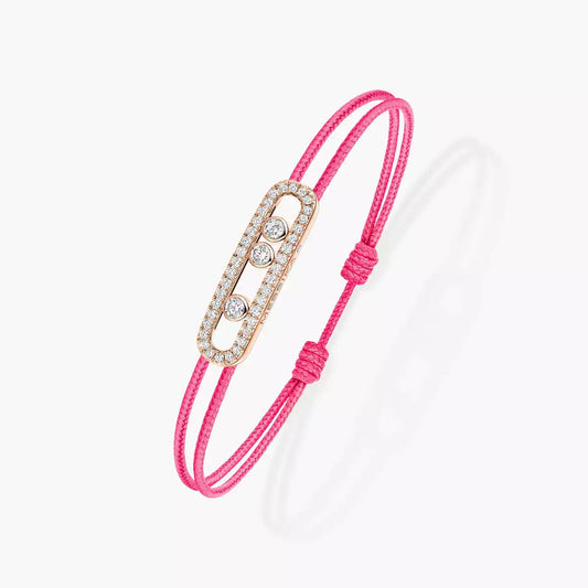 [Amore]Messika Care(s) pink cord pavé bracelet