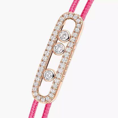 [Amore]Messika Care(s) pink cord pavé bracelet