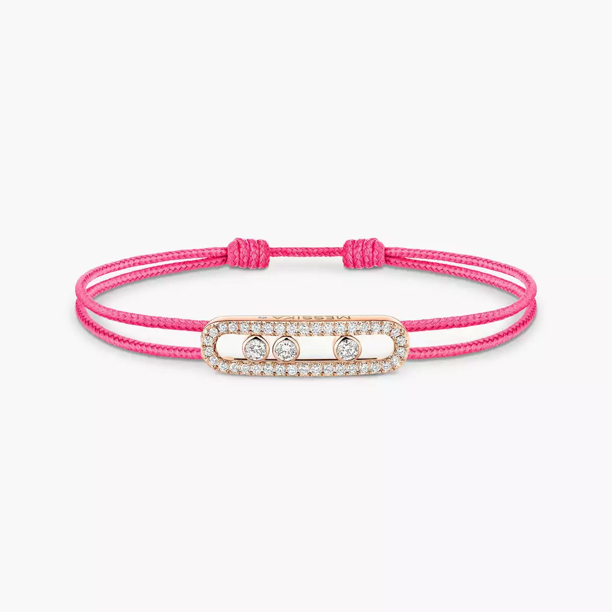 [Amore]Messika Care(s) pink cord pavé bracelet