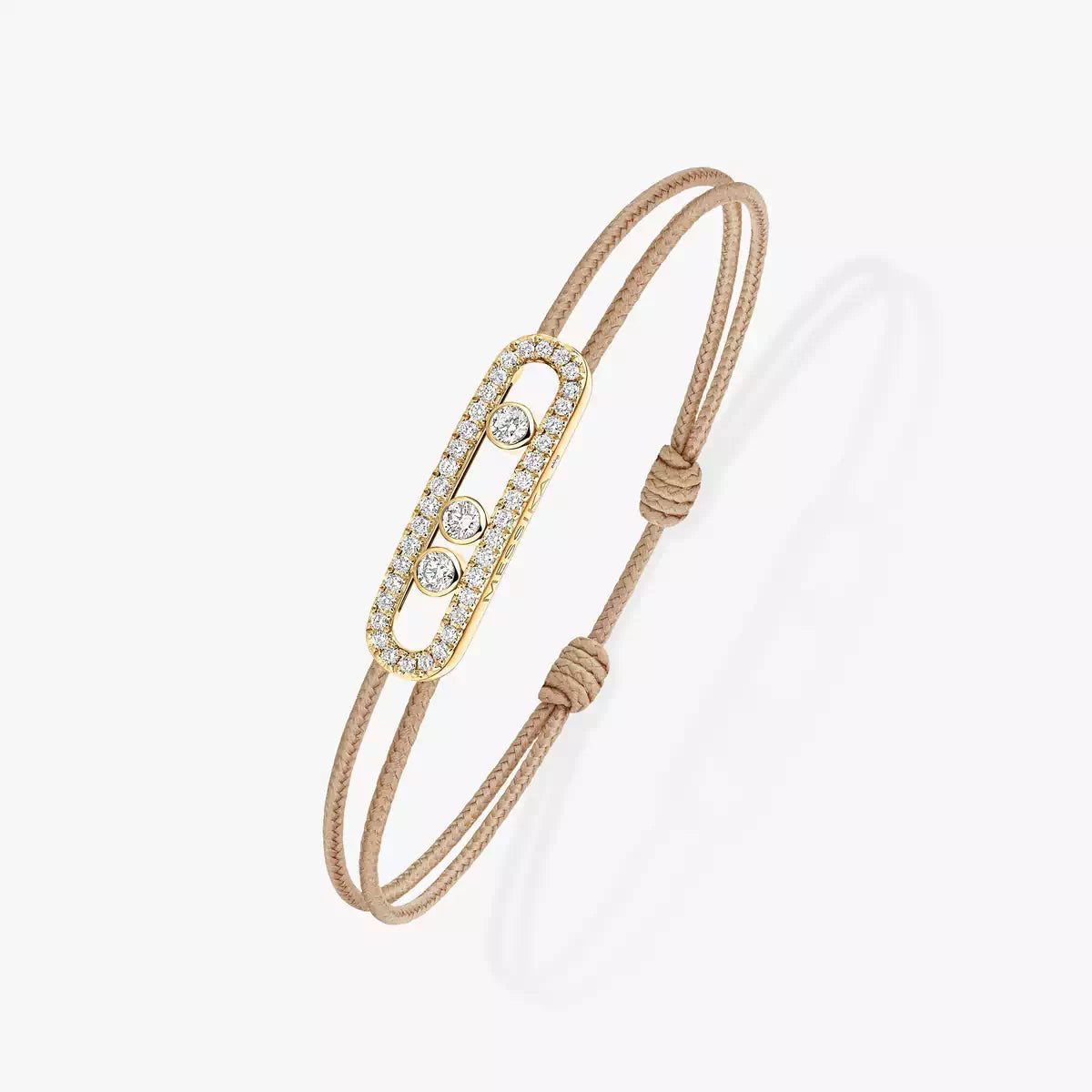 [Amore]Messika Care(s) pink cord pavé bracelet