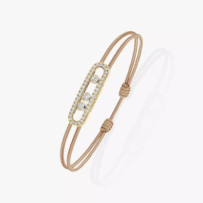 [Amore]Messika Care(s) pink cord pavé bracelet