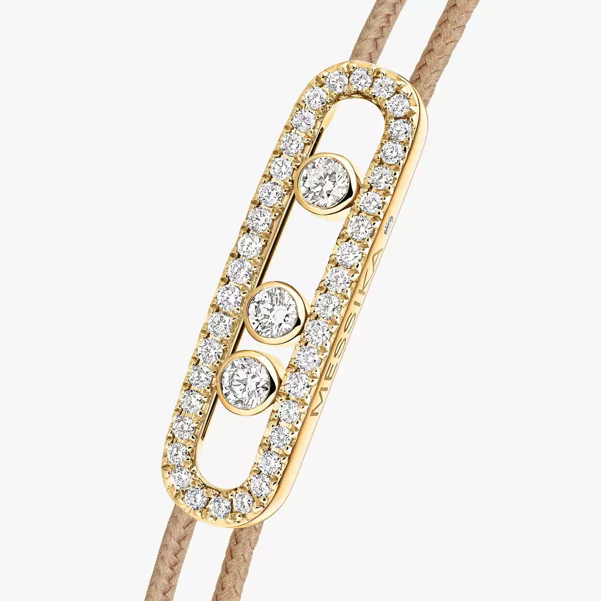 [Amore]Messika Care(s) pink cord pavé bracelet