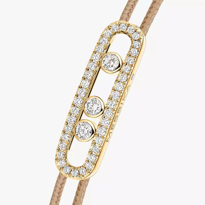 [Amore]Messika Care(s) pink cord pavé bracelet