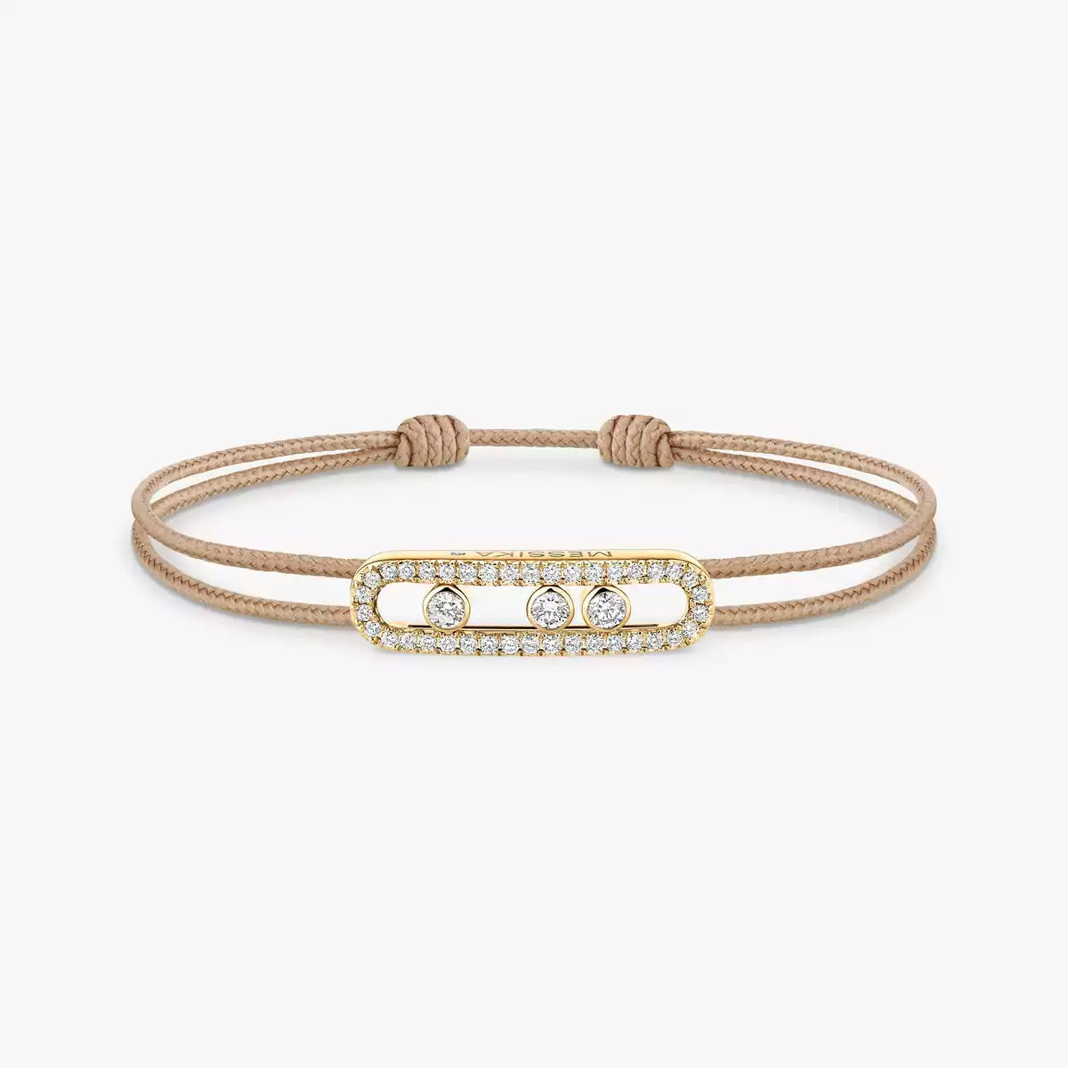 [Amore]Messika Care(s) pink cord pavé bracelet