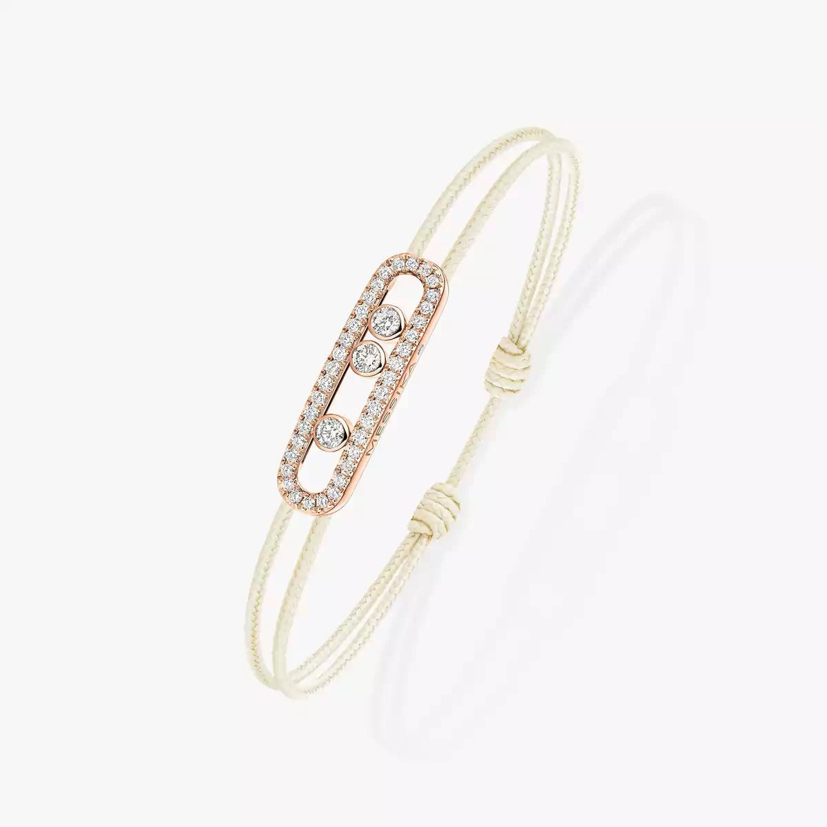 [Amore]Messika Care(s) pink cord pavé bracelet