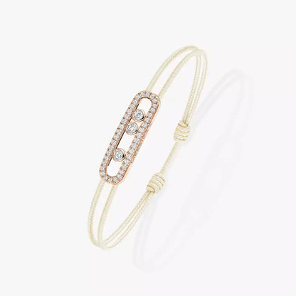 [Amore]Messika Care(s) pink cord pavé bracelet