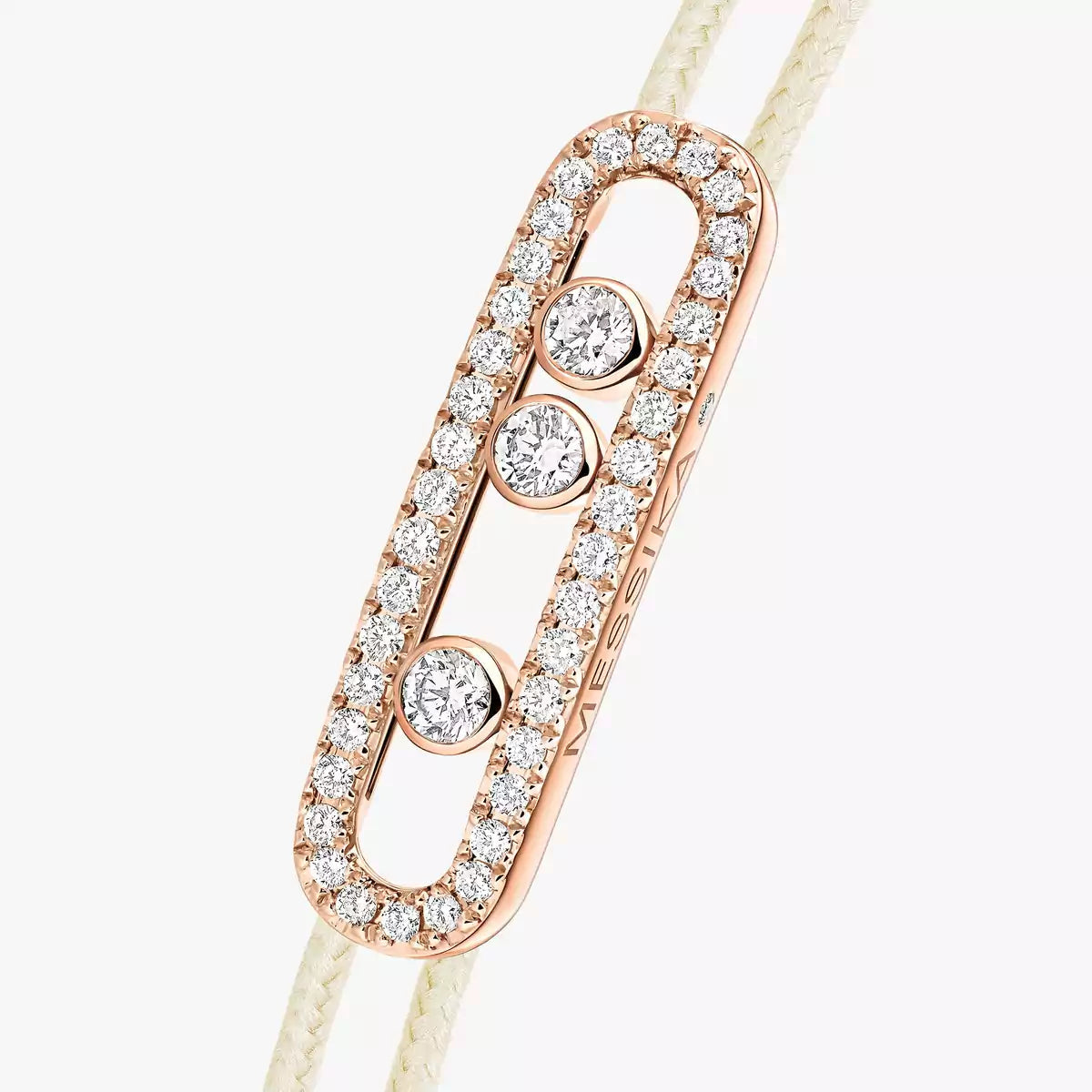 [Amore]Messika Care(s) pink cord pavé bracelet