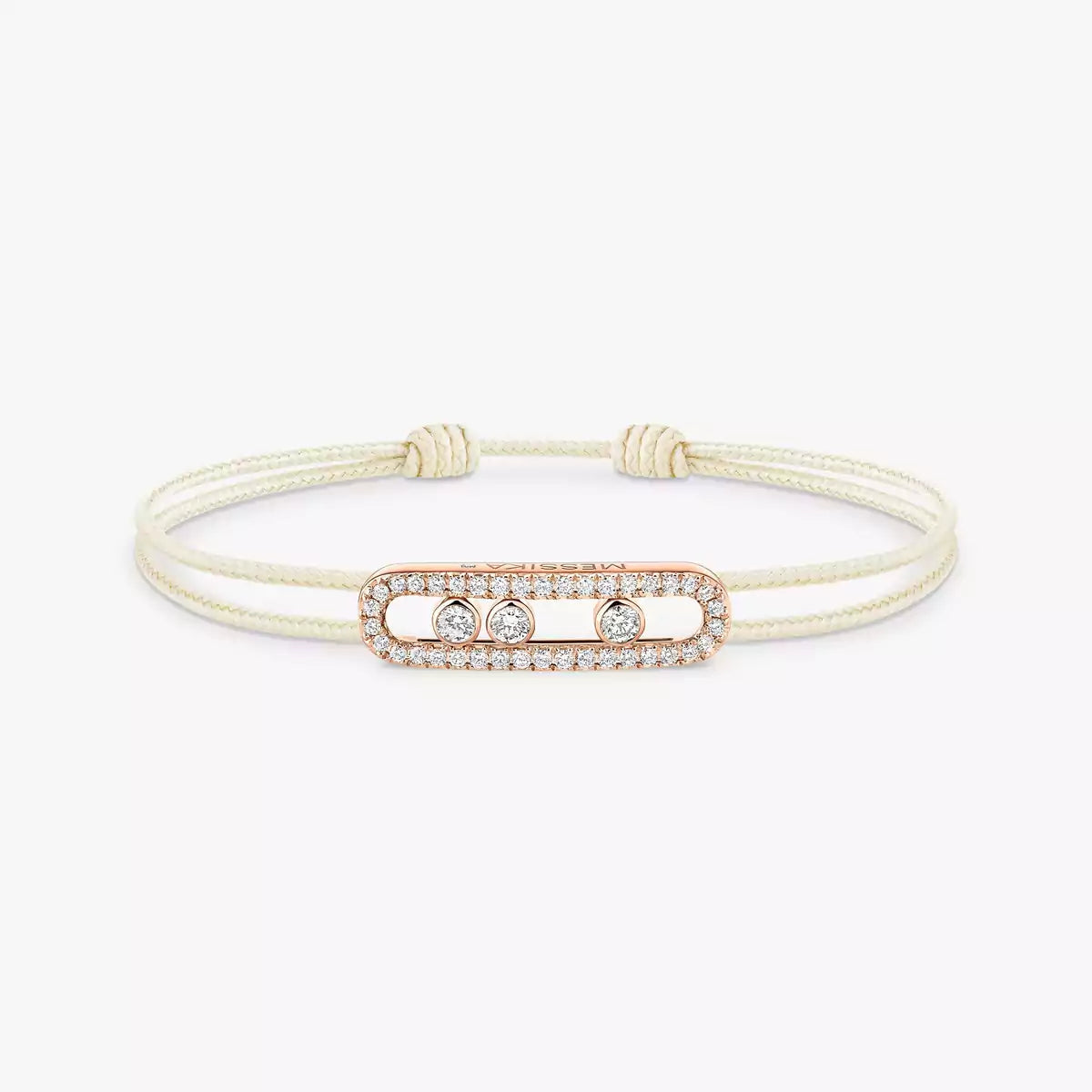 [Amore]Messika Care(s) pink cord pavé bracelet