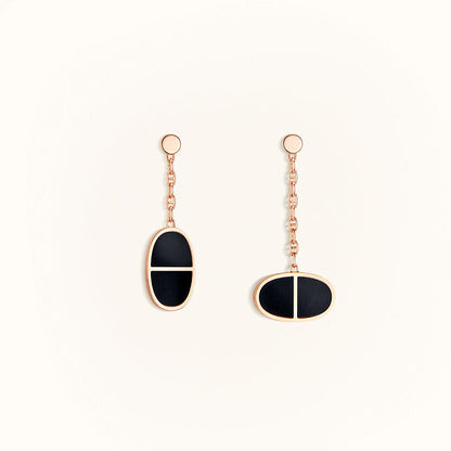 [Amore]CHAINE VERSO BLACK CERAMIC EARRINGS