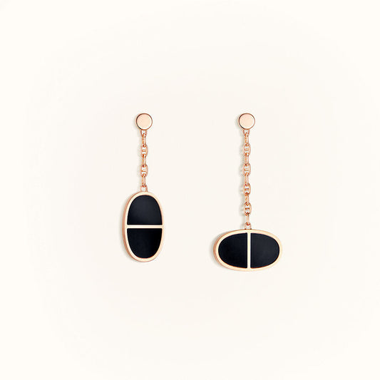 [Amore]CHAINE VERSO BLACK CERAMIC EARRINGS