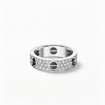 [Amore]LOVE RING 5.5MM DIAMONDS PAVED CERAMIC