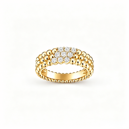 [Amore] THREE-ROW DIAMOND RING