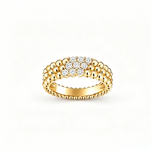 [Amore] THREE-ROW DIAMOND RING