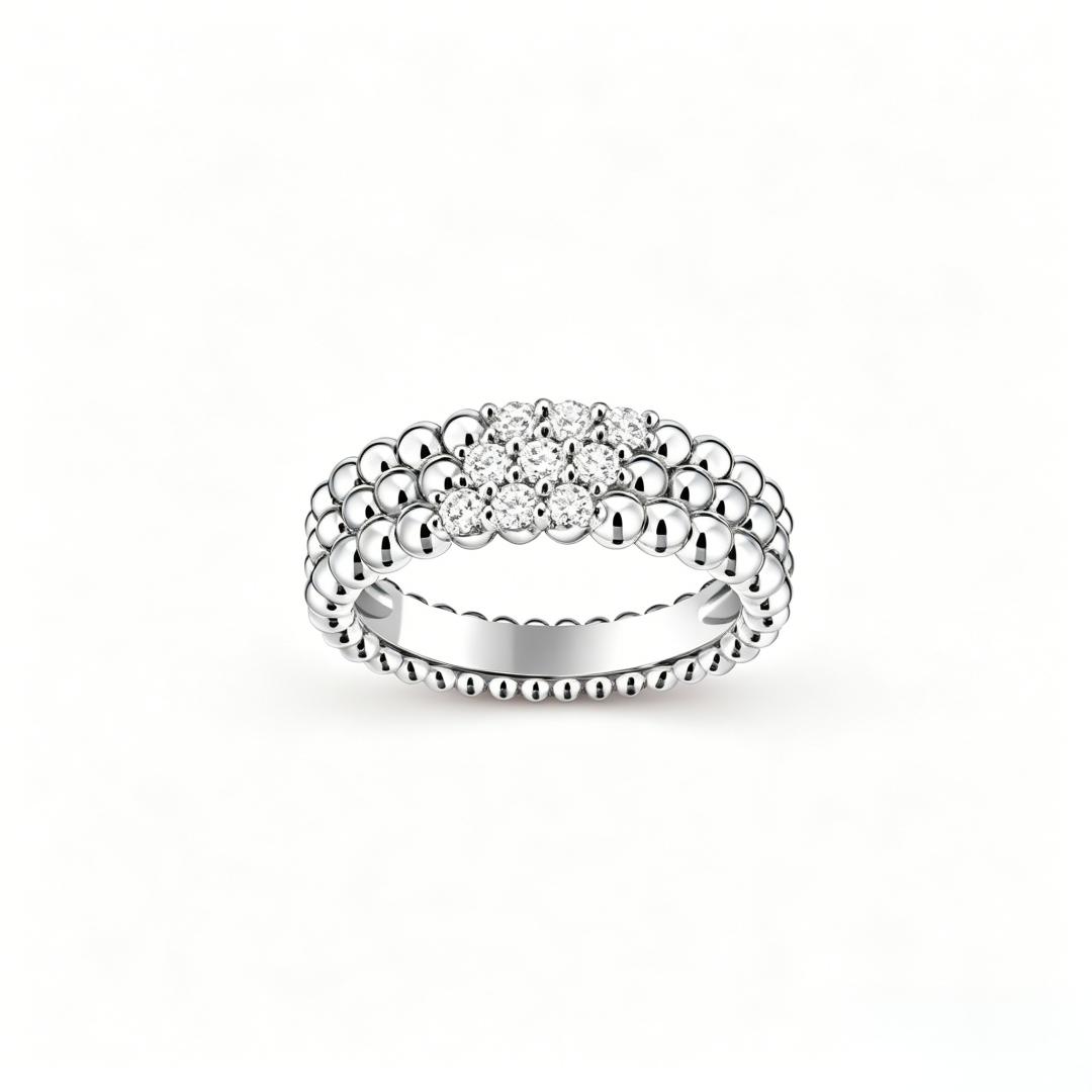 [Amore] THREE-ROW DIAMOND RING