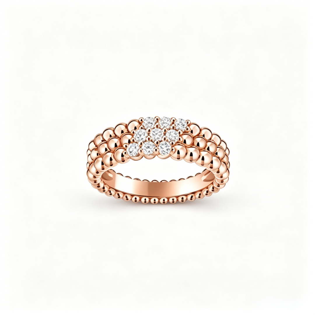 [Amore] THREE-ROW DIAMOND RING