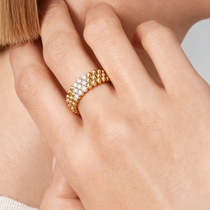 [Amore] THREE-ROW DIAMOND RING