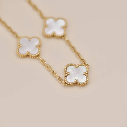 [Amore]CLOVER WHITE PEARL MOP 5 MOTIF BRACELET COLLECTION