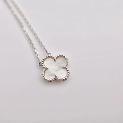 [Amore]CLOVER  15MM WHITE MOTHER-OF-PEARL SILVER