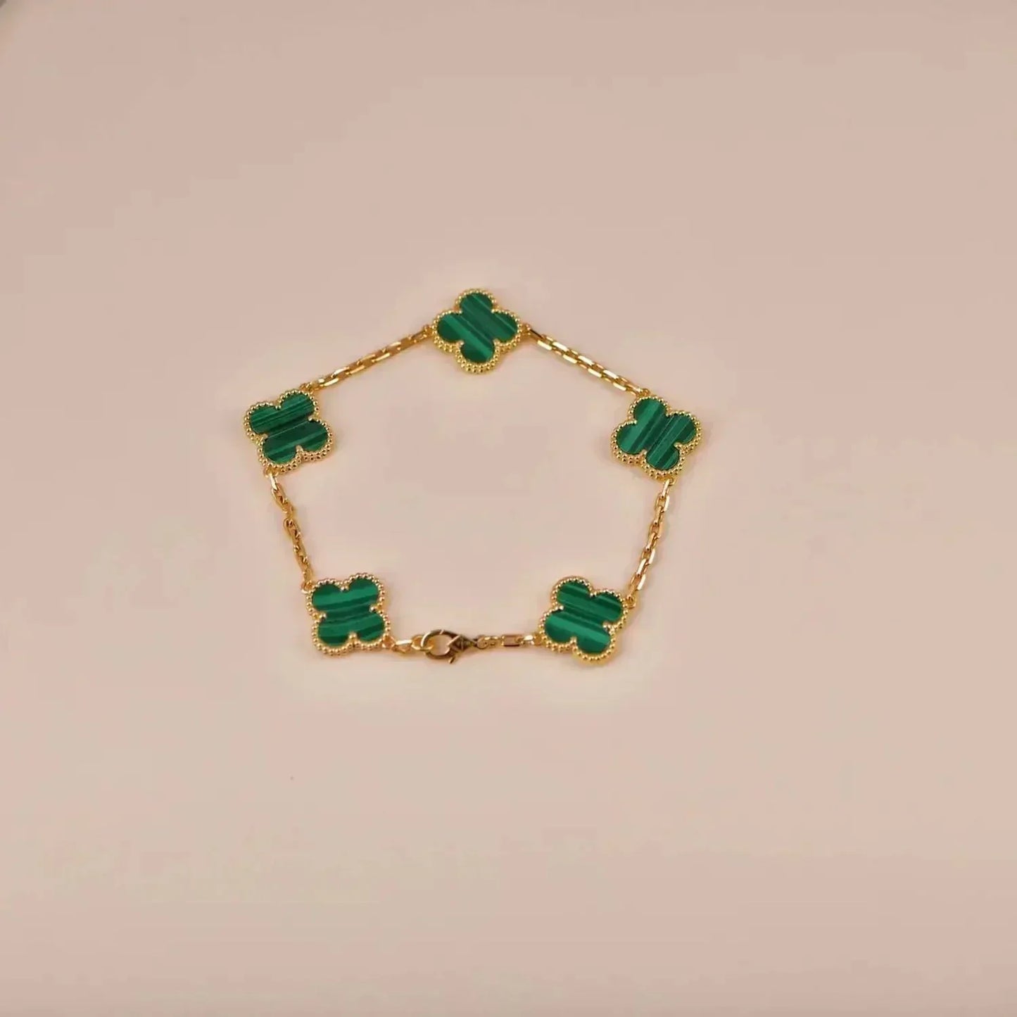 [Amore] CLOVER 5 MOTIF MALACHITE BRACELET COLLECTION