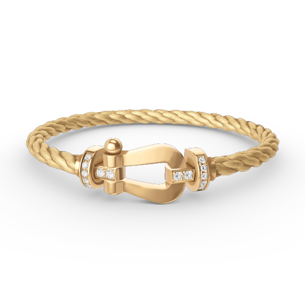 [Amore]FORCE LARGE HORSESHOE HALF DIAMOND BRACELET GOLD