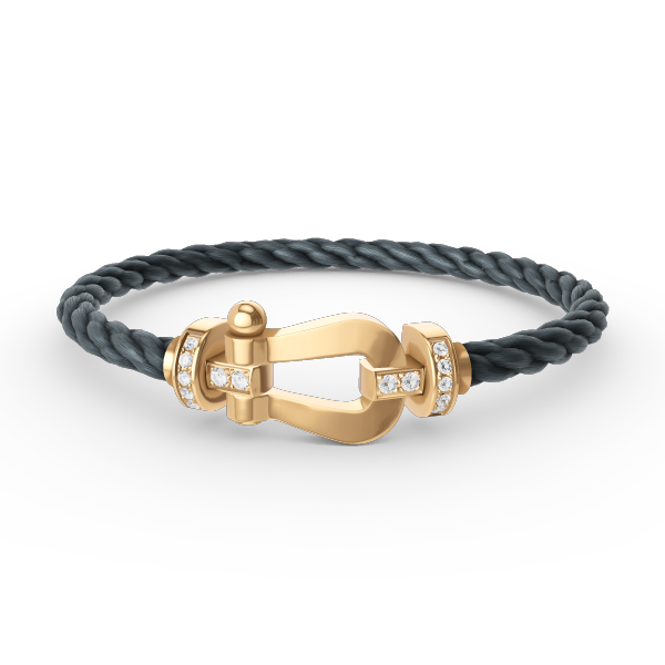 [Amore]FORCE LARGE HORSESHOE HALF DIAMOND BRACELET GOLD