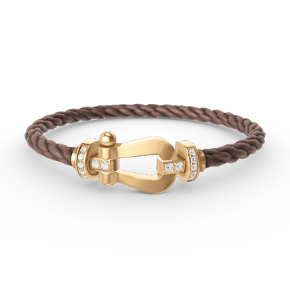 [Amore]FORCE LARGE HORSESHOE HALF DIAMOND BRACELET GOLD