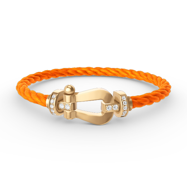 [Amore]FORCE LARGE HORSESHOE HALF DIAMOND BRACELET GOLD