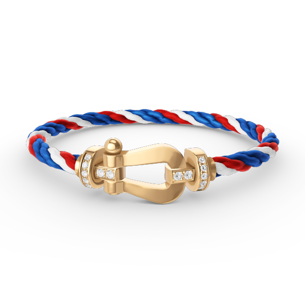 [Amore]FORCE LARGE HORSESHOE HALF DIAMOND BRACELET GOLD