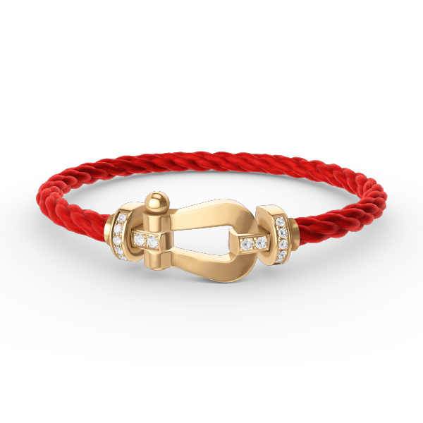 [Amore]FORCE LARGE HORSESHOE HALF DIAMOND BRACELET GOLD