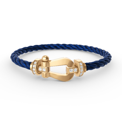 [Amore]FORCE LARGE HORSESHOE HALF DIAMOND BRACELET GOLD