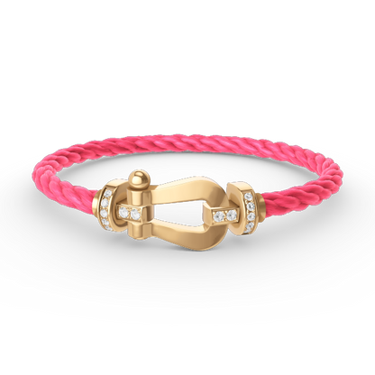 [Amore]FORCE LARGE HORSESHOE HALF DIAMOND BRACELET GOLD