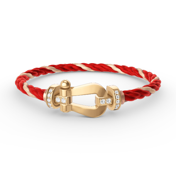 [Amore]FORCE LARGE HORSESHOE HALF DIAMOND BRACELET GOLD