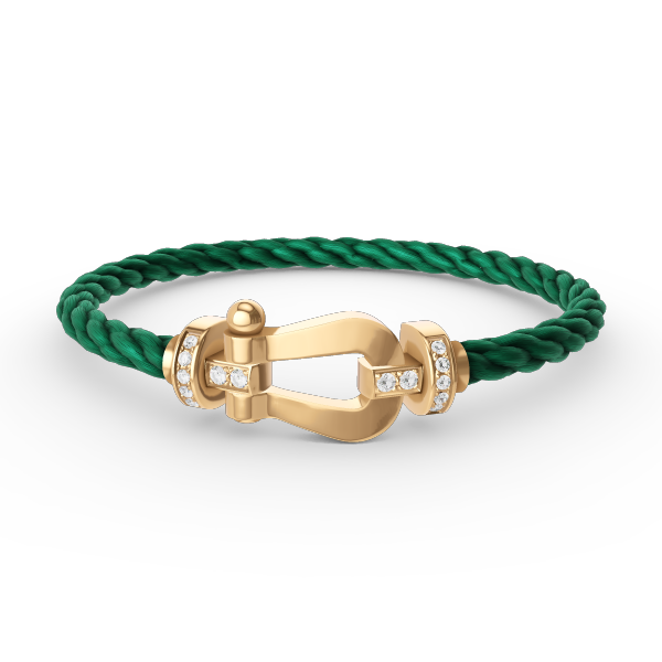 [Amore]FORCE LARGE HORSESHOE HALF DIAMOND BRACELET GOLD