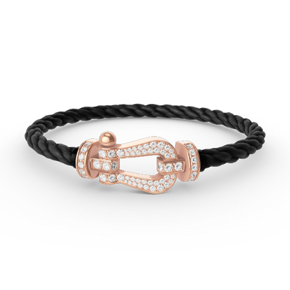 [Amore]FORCE LARGE HORSESHOE FULL DIAMOND BRACELET ROSE GOLD