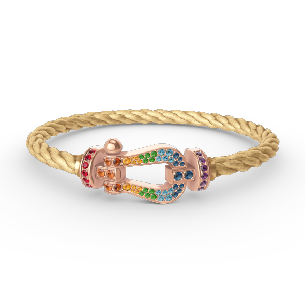 [Amore]FORCE LARGE HORSESHOE  COLORED DIAMOND BRACELET ROSE GOLD