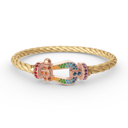[Amore]FORCE LARGE HORSESHOE  COLORED DIAMOND BRACELET ROSE GOLD