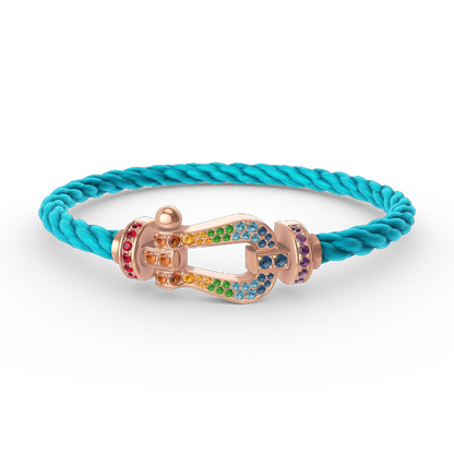 [Amore]FORCE LARGE HORSESHOE  COLORED DIAMOND BRACELET ROSE GOLD