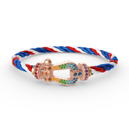 [Amore]FORCE LARGE HORSESHOE  COLORED DIAMOND BRACELET ROSE GOLD