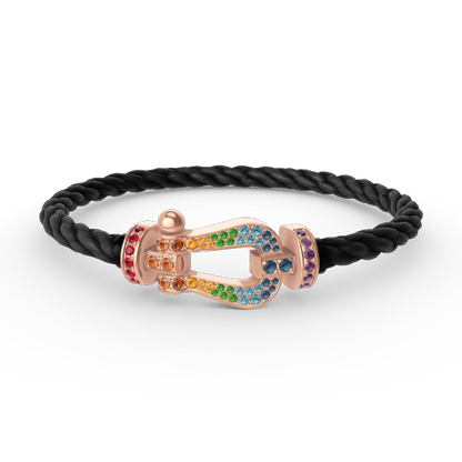 [Amore]FORCE LARGE HORSESHOE  COLORED DIAMOND BRACELET ROSE GOLD