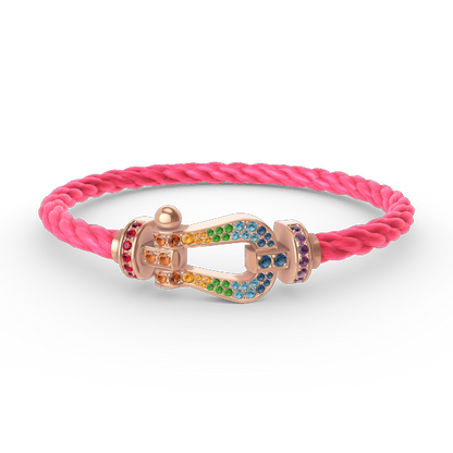 [Amore]FORCE LARGE HORSESHOE  COLORED DIAMOND BRACELET ROSE GOLD