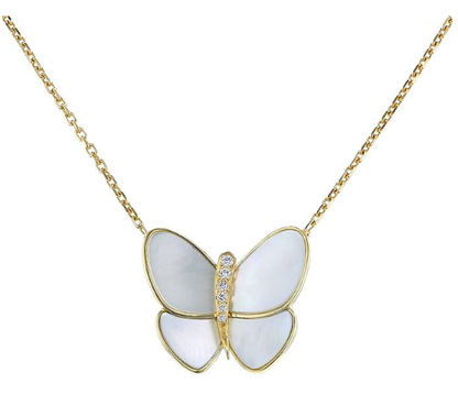[Amore]BUTTERFLY GOLD MOP DIAMOND NECKLACE