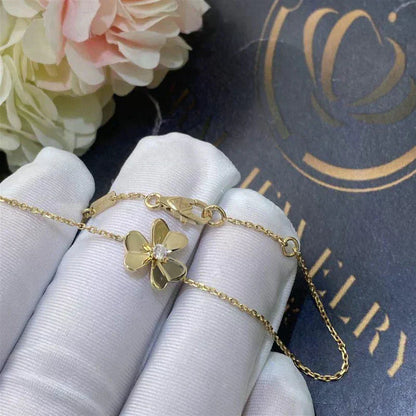 [Amore]FRIVOLE GOLD FLOWER PINK MALACHITE BRACELET