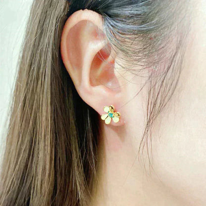 [Amore]FRIVOLE  FLOWER MALACHITE EARRINGS