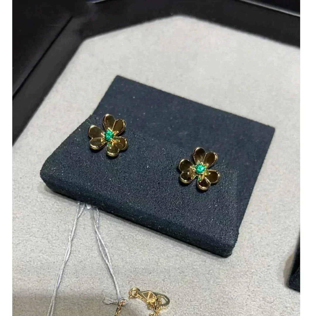 [Amore]FRIVOLE  FLOWER MALACHITE EARRINGS