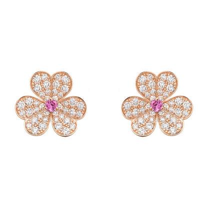 [Amore]FRIVOLE PINK GOLD FLOWER DIAMOND EARRINGS