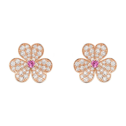 [Amore]FRIVOLE PINK GOLD FLOWER DIAMOND EARRINGS