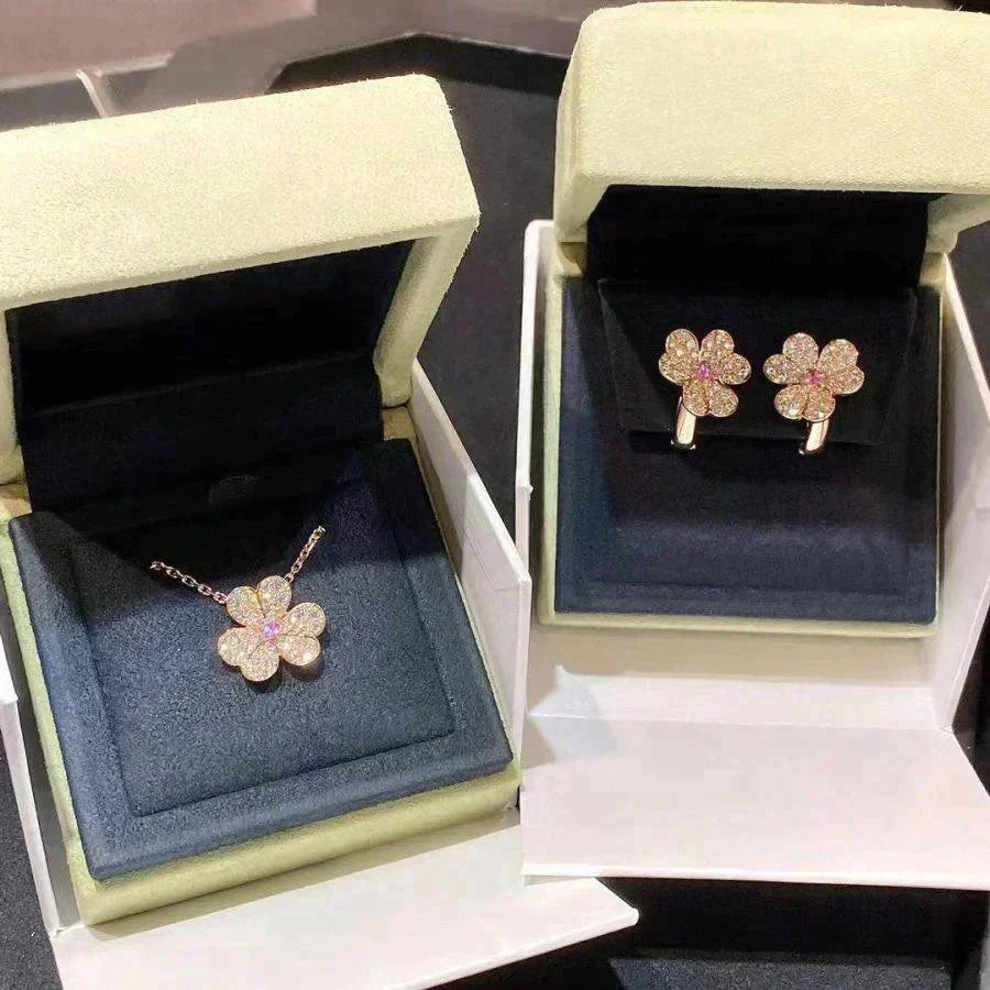 [Amore]FRIVOLE ROSE GOLD FLOWER DIAMOND NECKLACE